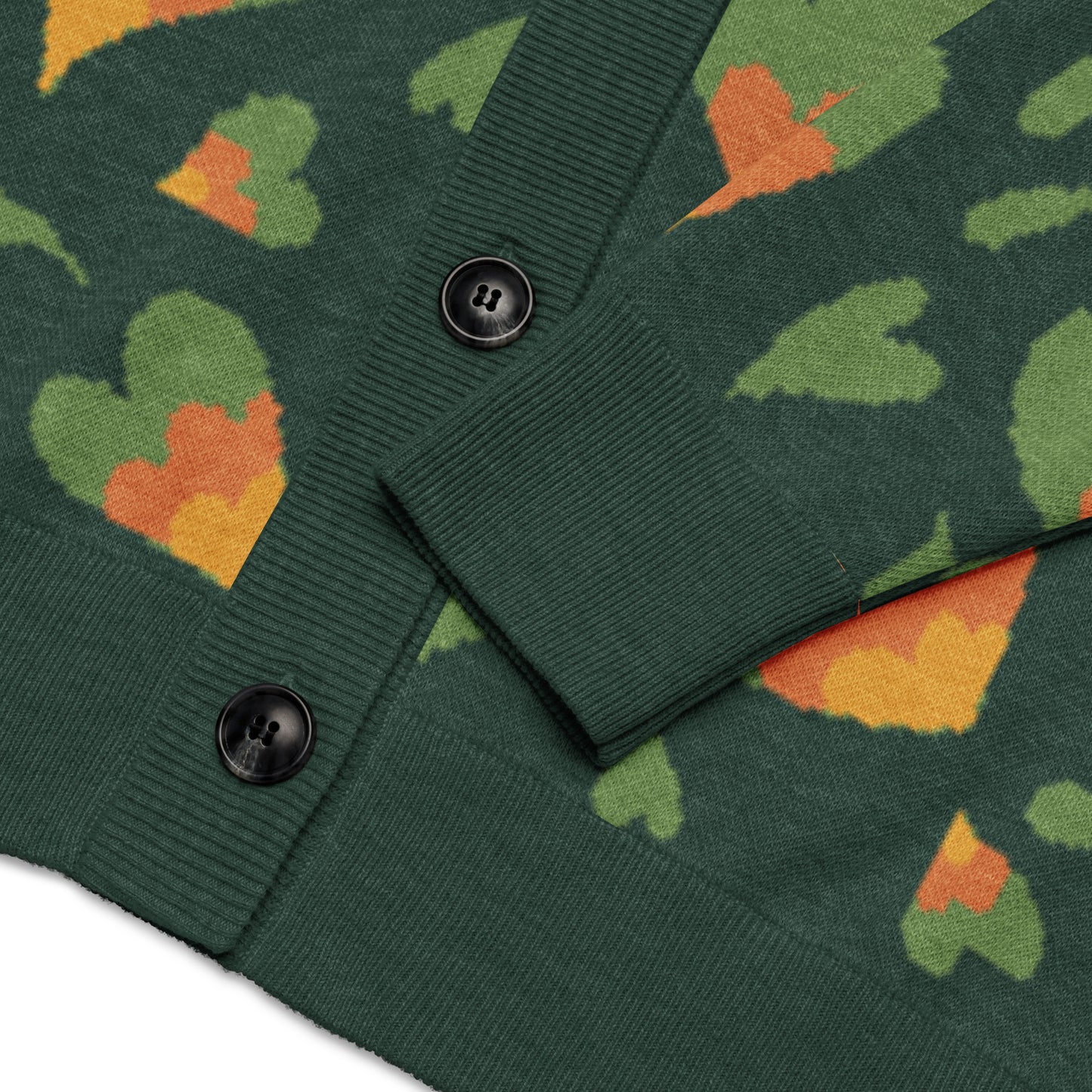 Knitted Cardigan Hearts - Green