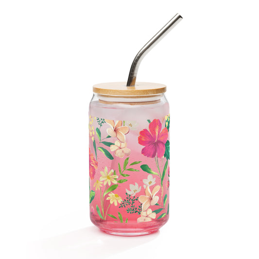 can-shaped-glass-tumbler-16-oz-with-lid-straw-floral