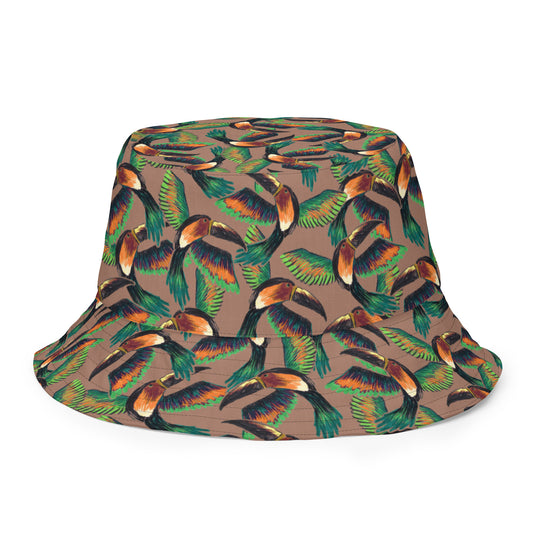 bucket-hat-mocha-mousse-orange-tropical-summer-toucans