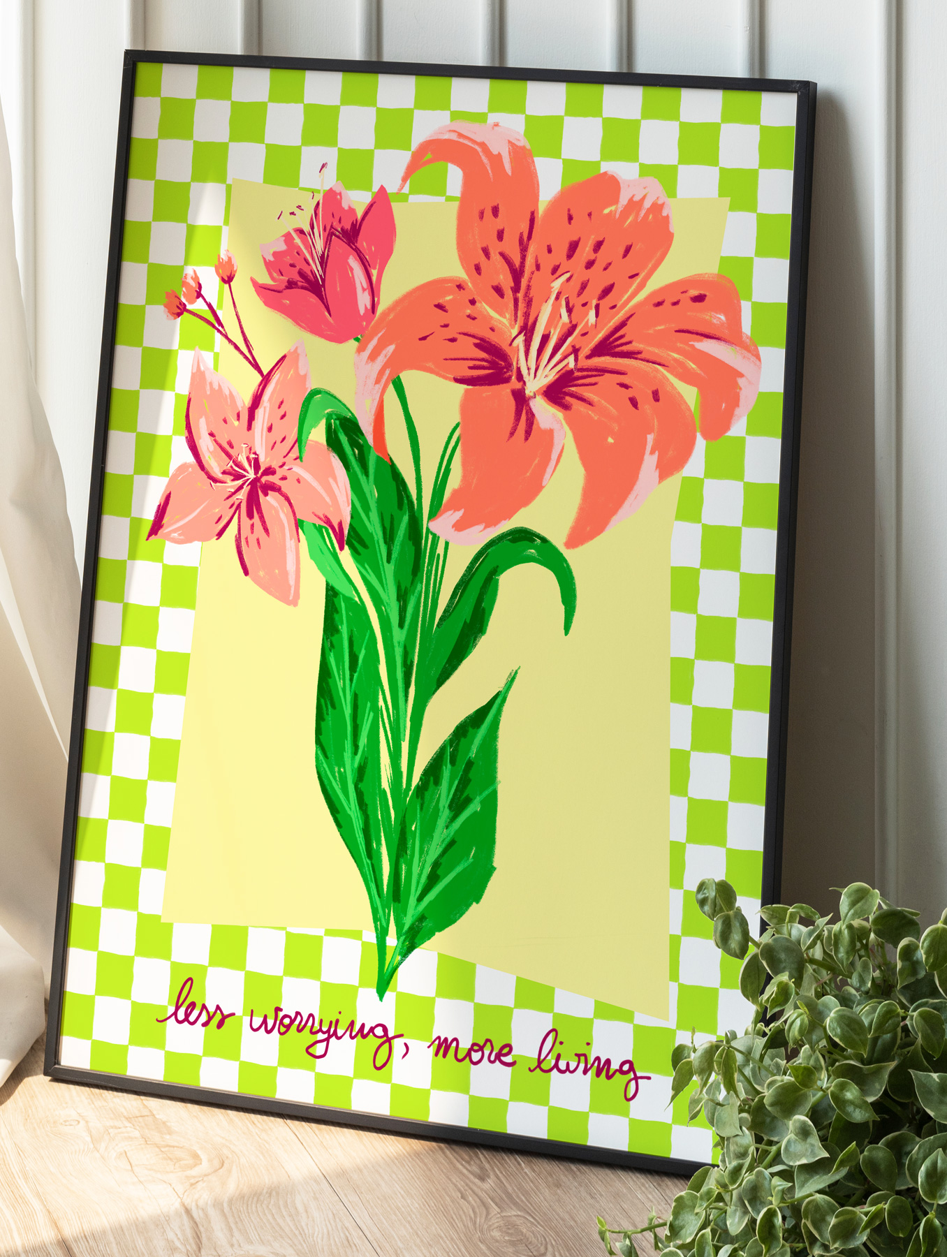 Less worring, More Living Art Print