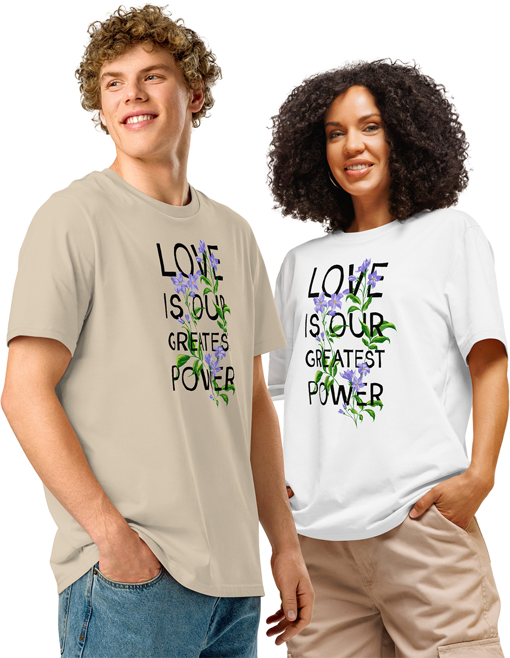 100% organic cotton shirt Love is our great power